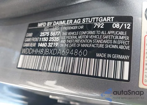2013 Mercedes-Benz E 350 4Matic from USA, damaged, VIN WDDHH8JBXDA694860
